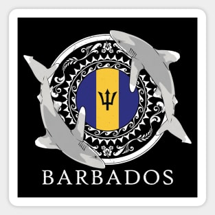 Oceanic Whitetip Shark Flag of Barbados Magnet